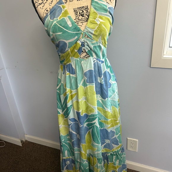 Lulu's Yellow and Green Ruched Tiered Sundress - Picture 2 of 12